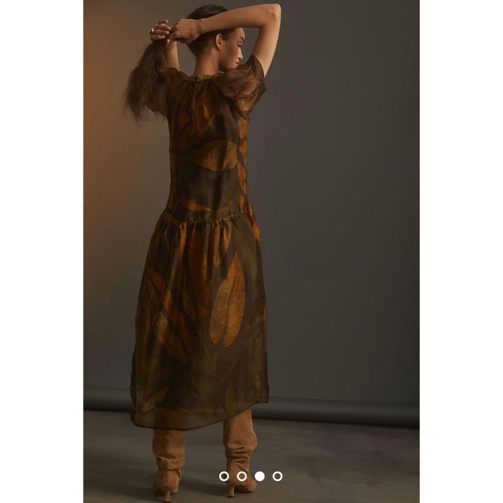 Anthropologie x Roopa Pemmaraju Beaded Silk Organza Maxi Dress Size XL - Picture 2 of 8